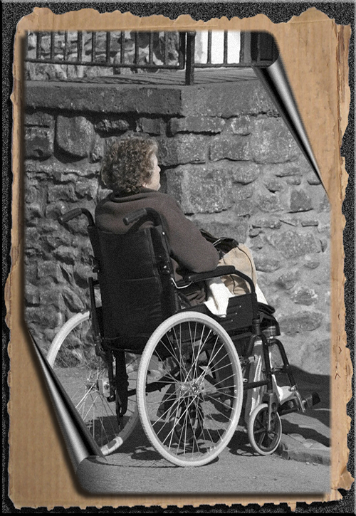LADY IN WHEELCHAIR WITH NO PLACE TO GO